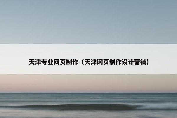 天津专业网页制作（天津网页制作设计营销）