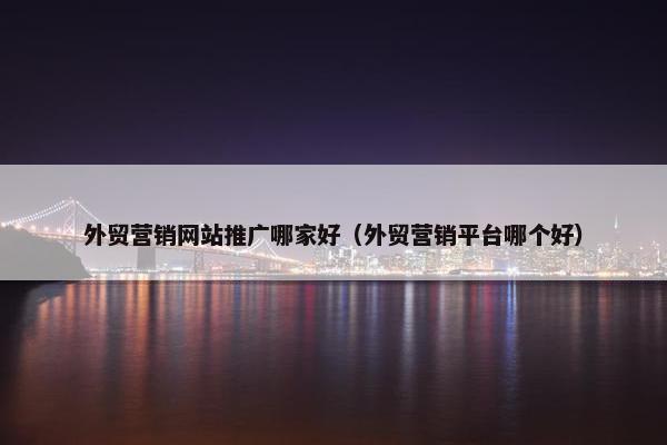 外贸营销网站推广哪家好（外贸营销平台哪个好）
