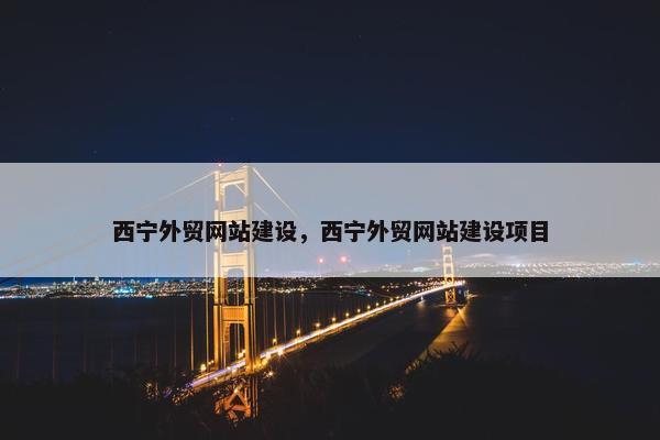 西宁外贸网站建设，西宁外贸网站建设项目