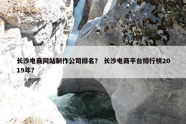 长沙电商网站制作公司排名？ 长沙电商平台排行榜2019年？