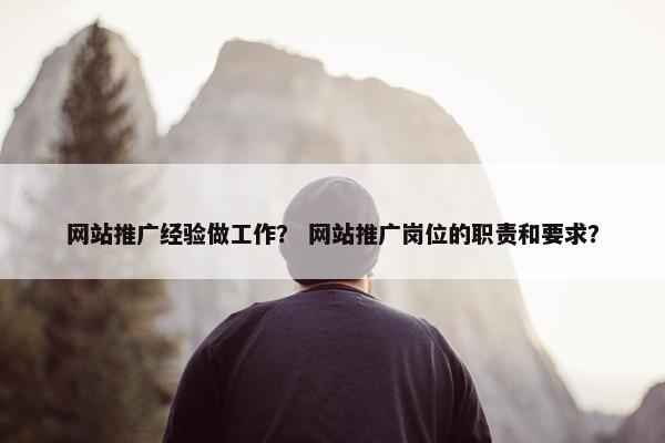 网站推广经验做工作？ 网站推广岗位的职责和要求？