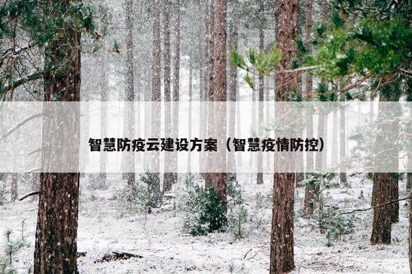 智慧防疫云建设方案（智慧疫情防控）