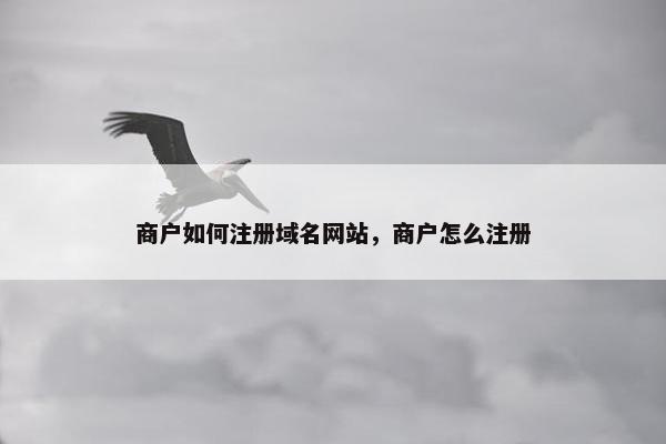 商户如何注册域名网站，商户怎么注册