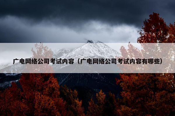 广电网络公司考试内容（广电网络公司考试内容有哪些）