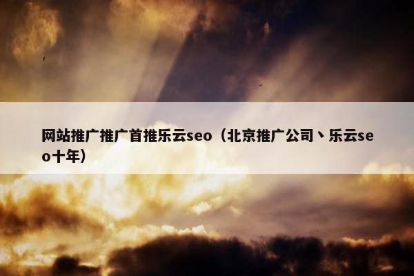 网站推广推广首推乐云seo（北京推广公司丶乐云seo十年）