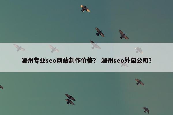 湖州专业seo网站制作价格？ 湖州seo外包公司？