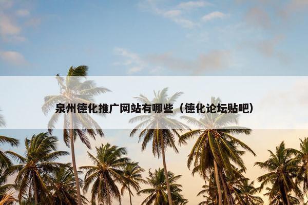 泉州德化推广网站有哪些（德化论坛贴吧）