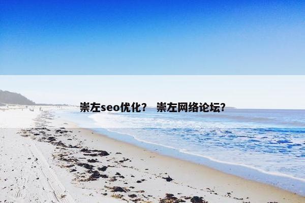 崇左seo优化？ 崇左网络论坛？