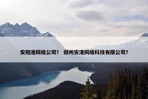 安阳港网络公司？ 郑州安港网络科技有限公司？
