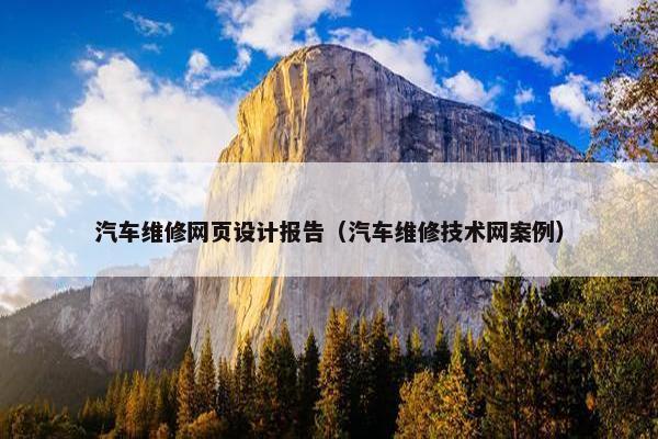 汽车维修网页设计报告（汽车维修技术网案例）