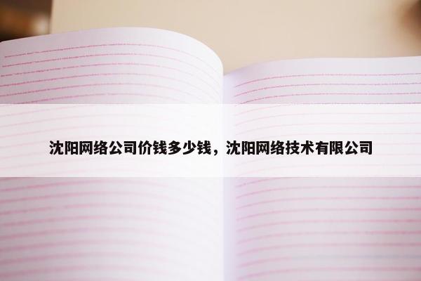 沈阳网络公司价钱多少钱，沈阳网络技术有限公司