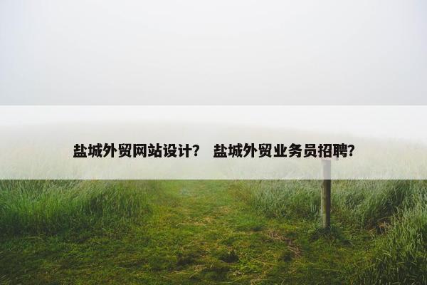 盐城外贸网站设计？ 盐城外贸业务员招聘？