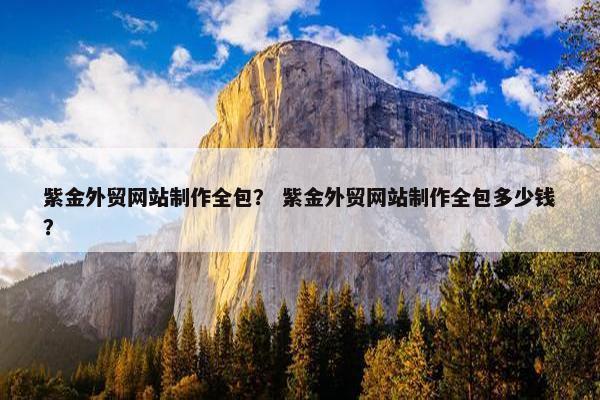 紫金外贸网站制作全包？ 紫金外贸网站制作全包多少钱？