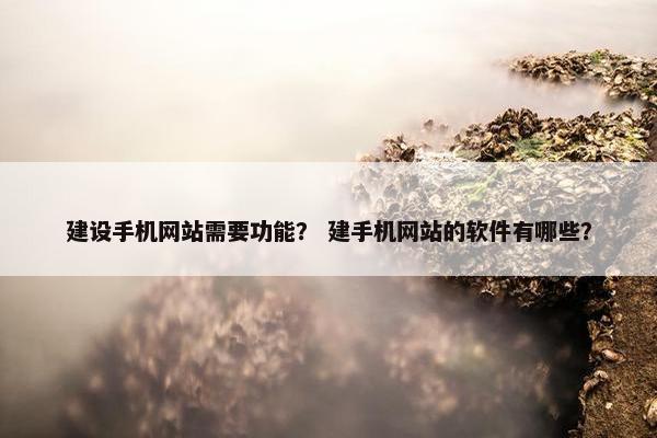 建设手机网站需要功能？ 建手机网站的软件有哪些？