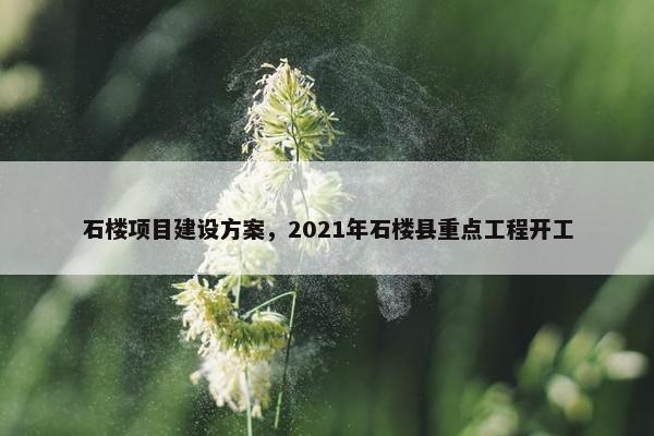 石楼项目建设方案，2021年石楼县重点工程开工