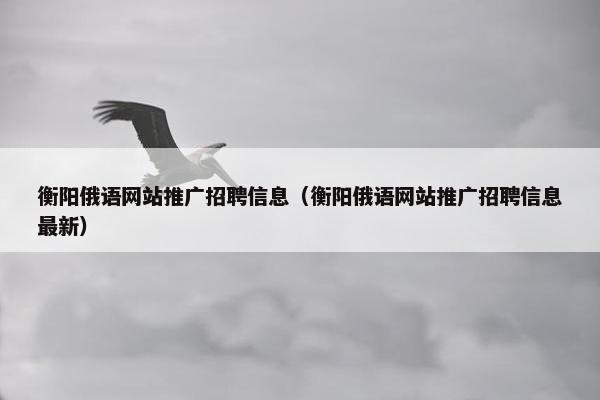 衡阳俄语网站推广招聘信息（衡阳俄语网站推广招聘信息最新）