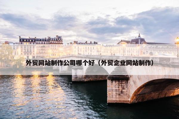 外贸网站制作公司哪个好（外贸企业网站制作）