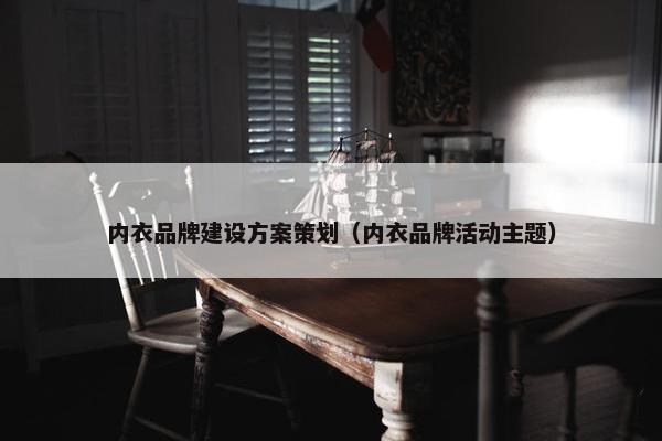 内衣品牌建设方案策划（内衣品牌活动主题）