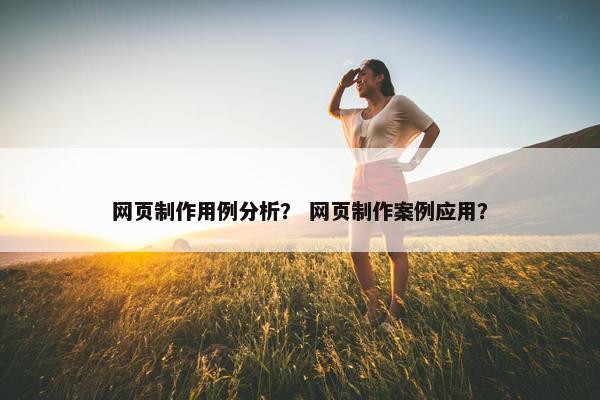 网页制作用例分析？ 网页制作案例应用？