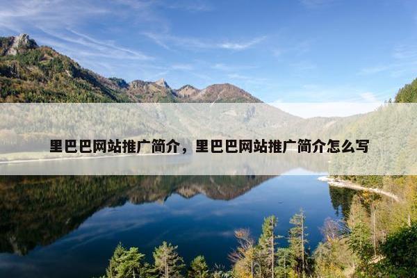 里巴巴网站推广简介，里巴巴网站推广简介怎么写