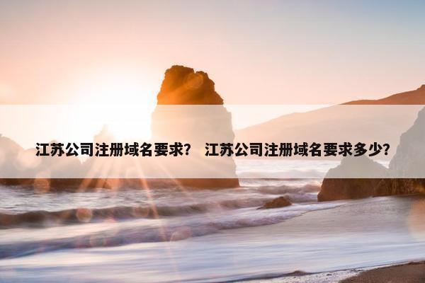 江苏公司注册域名要求？ 江苏公司注册域名要求多少？