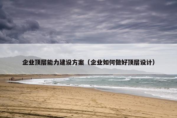 企业顶层能力建设方案（企业如何做好顶层设计）
