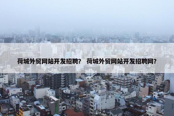 荷城外贸网站开发招聘？ 荷城外贸网站开发招聘网？