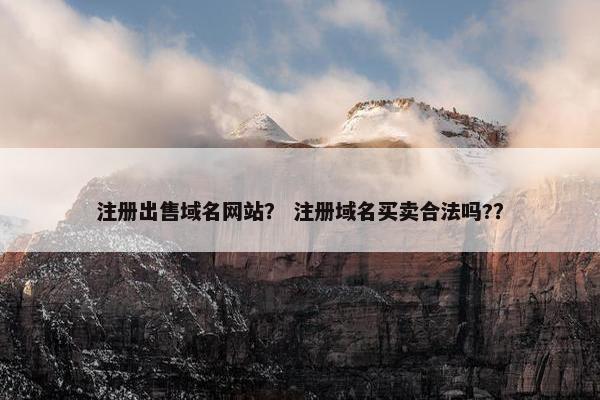 注册出售域名网站？ 注册域名买卖合法吗?？