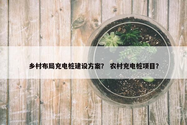 乡村布局充电桩建设方案？ 农村充电桩项目？