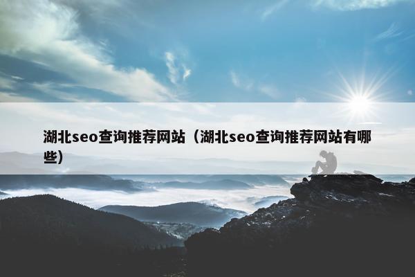 湖北seo查询推荐网站（湖北seo查询推荐网站有哪些）