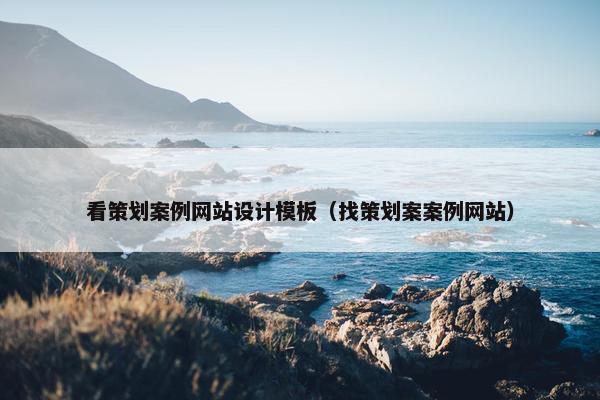 看策划案例网站设计模板（找策划案案例网站）