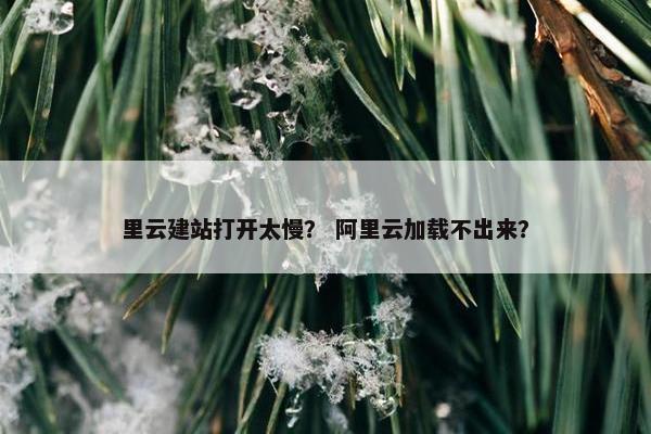里云建站打开太慢？ 阿里云加载不出来？