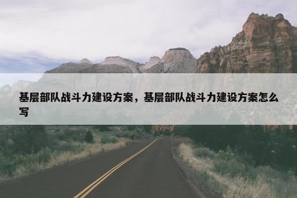 基层部队战斗力建设方案，基层部队战斗力建设方案怎么写