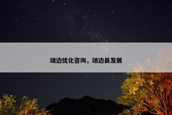 靖边优化咨询，靖边县发展