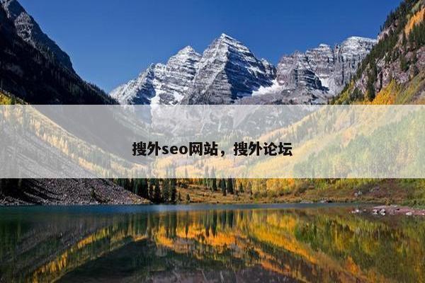 搜外seo网站，搜外论坛