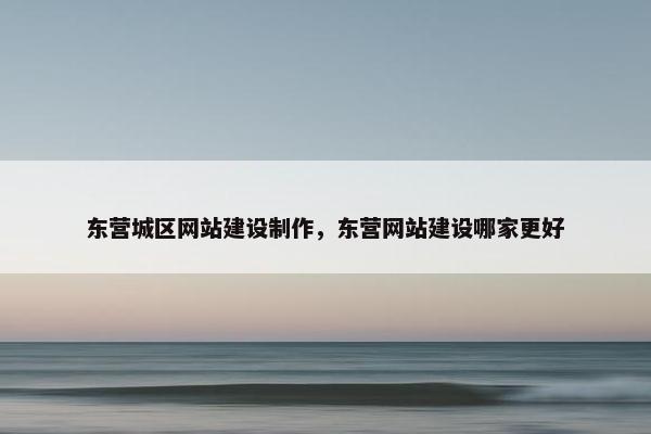 东营城区网站建设制作，东营网站建设哪家更好
