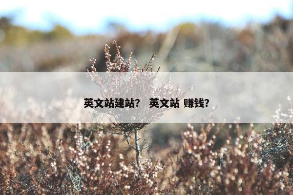 英文站建站？ 英文站 赚钱？