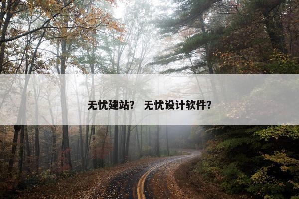 无忧建站？ 无忧设计软件？