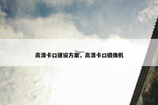 高清卡口建设方案，高清卡口摄像机