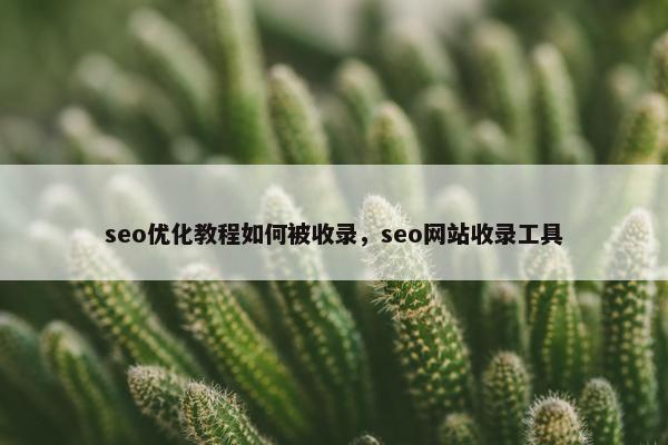 seo优化教程如何被收录，seo网站收录工具
