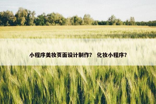 小程序美妆页面设计制作？ 化妆小程序？