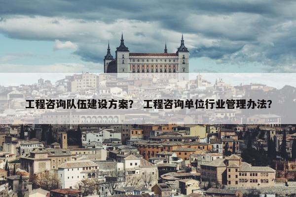工程咨询队伍建设方案？ 工程咨询单位行业管理办法？