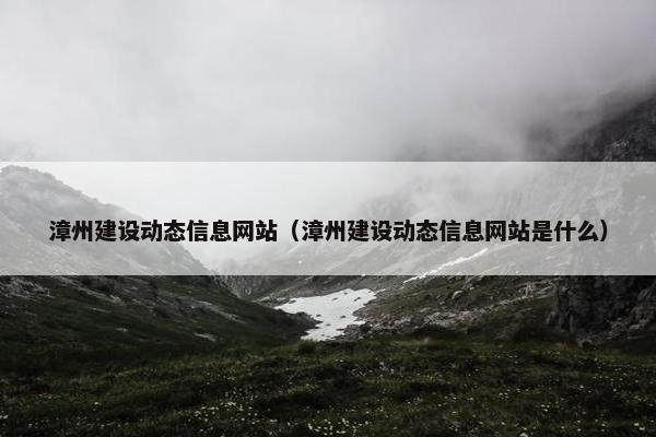 漳州建设动态信息网站（漳州建设动态信息网站是什么）