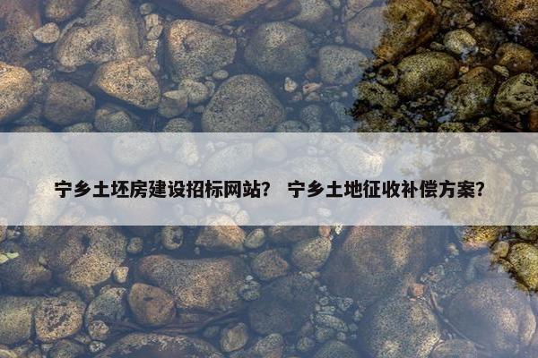 宁乡土坯房建设招标网站？ 宁乡土地征收补偿方案？