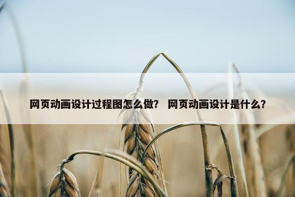 网页动画设计过程图怎么做？ 网页动画设计是什么？