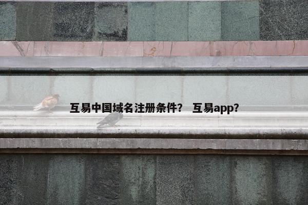 互易中国域名注册条件？ 互易app？