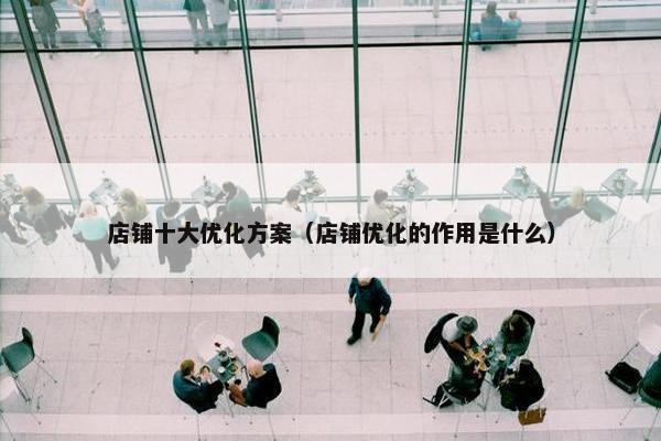 店铺十大优化方案（店铺优化的作用是什么）