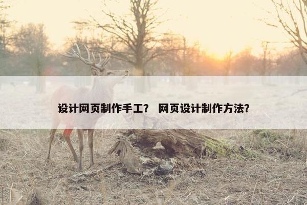设计网页制作手工？ 网页设计制作方法？