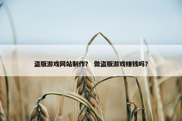 盗版游戏网站制作？ 做盗版游戏赚钱吗？