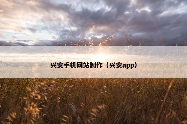 兴安手机网站制作（兴安app）